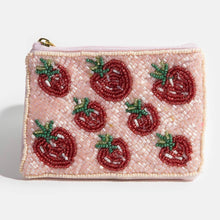 Load image into Gallery viewer, Strawberry Themed Seed Beaded Coin Purse