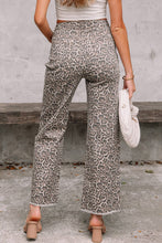 Load image into Gallery viewer, Leopard Frayed Edge Wide Leg Jeans
