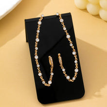 Load image into Gallery viewer, Crystal Stud Double Piercing Drop Earrings