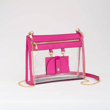Load image into Gallery viewer, Clear Gameday Crossbody Bag With Sunglasses Holder