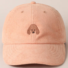 Load image into Gallery viewer, Cute Poodle Dog Embroidery Corduroy Baseball Cap