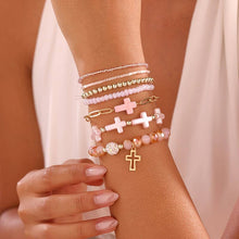 Load image into Gallery viewer, Cross Charm Mixed Beaded Bracelet Set