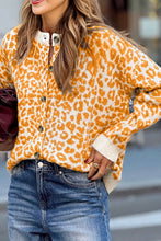 Load image into Gallery viewer, Leopard Drop Shoulder Chunky Cardigan Sweater