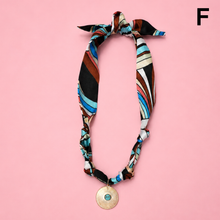 Load image into Gallery viewer, HANDMADE PRINTED SCARF NECKLACE