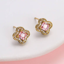 Load image into Gallery viewer, Clover Halo Stud Earrings