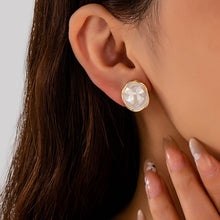 Load image into Gallery viewer, Vintage Pearlized Bow Button Stud Earrings