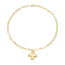 Load image into Gallery viewer, NOTABLE HAMMERED CROSS FRONT TOGGLE NECKLACE