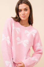 Load image into Gallery viewer, Bow Print Cozy Sweater Set
