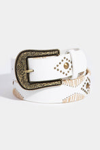 Load image into Gallery viewer, Western Floral Etched Buckle Vegan Leather Belt