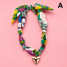 Load image into Gallery viewer, HANDMADE PRINTED SCARF NECKLACE