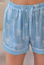 Load image into Gallery viewer, Satin Pajama Shorts With Lace Hem Detail