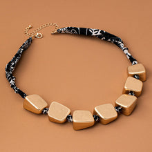 Load image into Gallery viewer, HANDMADE SCARF NECKLACE-IRREGULAR GOLD SQUARE