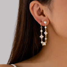 Load image into Gallery viewer, Mother of Pearl Clover Double Piercing Earrings