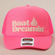 Load image into Gallery viewer, Boat Dreamin' Text Logo Printed Mesh Back Cap