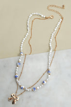 Load image into Gallery viewer, CERAMIC PORCELAIN PEARL BOW LAYER NECKLACE | 80N91555