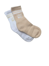 Load image into Gallery viewer, Lulu Mac Socks 2 Pair Box- BEIGE/BEIGE