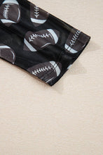 Load image into Gallery viewer, Game Day Football Mesh Sheer Long Sleeve Top: Black / S