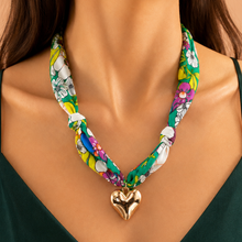 Load image into Gallery viewer, HANDMADE PRINTED SCARF NECKLACE