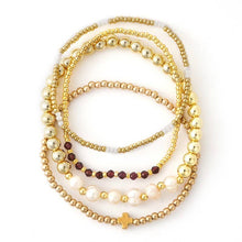 Load image into Gallery viewer, MULTI BALL PEARL CHAIN STRETCH BRACELET