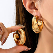 Load image into Gallery viewer, Hammered Gold-Tone Statement Hoops