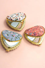 Load image into Gallery viewer, TRAVEL POCKET COMPACT HANDHELD FLORAL MIRROR | 40M103
