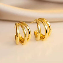 Load image into Gallery viewer, 18K STAINLESS STEEL WATERPROOF TARNISH FREE HOOPS