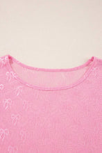 Load image into Gallery viewer, Plus Size Bow Embroidered Long Sleeve Mesh Top