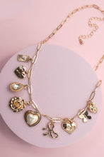 Load image into Gallery viewer, CHARM NECKLACE-BOW HEART RHINESTONE FLOWER | 80N91405