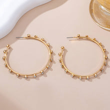 Load image into Gallery viewer, Crystal-Studded Gold Hoop Earrings