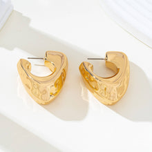 Load image into Gallery viewer, Hammered Gold-Tone Statement Hoops