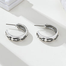 Load image into Gallery viewer, Cowgirl Engraved Silver Hoop Earrings