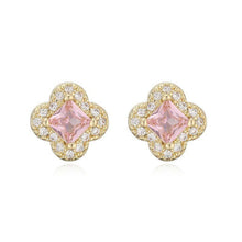 Load image into Gallery viewer, Clover Halo Stud Earrings