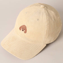 Load image into Gallery viewer, Cute Poodle Dog Embroidery Corduroy Baseball Cap