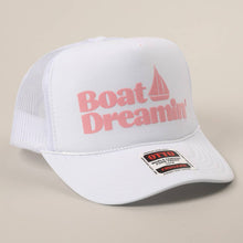 Load image into Gallery viewer, Boat Dreamin' Text Logo Printed Mesh Back Cap