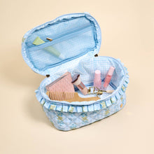 Load image into Gallery viewer, Glam &amp; Go Quilted Cosmetic Bag–Oh So Fancy Blue