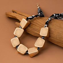 Load image into Gallery viewer, HANDMADE SCARF NECKLACE-IRREGULAR GOLD SQUARE