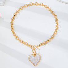 Load image into Gallery viewer, White Inlay Heart Toggle Necklace