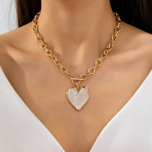 Load image into Gallery viewer, White Inlay Heart Toggle Necklace