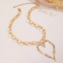 Load image into Gallery viewer, Statement Hammered Open Heart Necklace