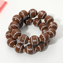 Load image into Gallery viewer, Football Printed Beaded Stretch Bracelet
