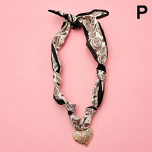 Load image into Gallery viewer, HANDMADE PRINTED SCARF NECKLACE