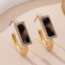 Load image into Gallery viewer, Tortoise &amp; Pavé Gold Hoop Earrings | 80E61636