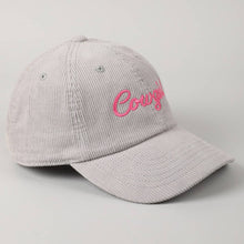 Load image into Gallery viewer, Cowgirl Text Solid Color Corduroy Baseball Cap
