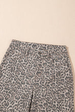 Load image into Gallery viewer, Leopard Frayed Edge Wide Leg Jeans
