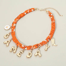 Load image into Gallery viewer, Western GAME DAY Charm Fabric Braided Statement Necklace