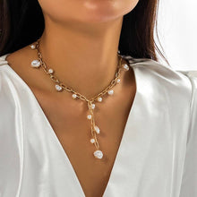 Load image into Gallery viewer, BOHO Y PEARL STATION NECKLACE
