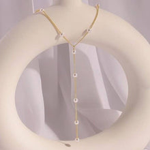 Load image into Gallery viewer, 18K STAINLESS STEEL TARNISH FREE PEARL Y NECKLACE