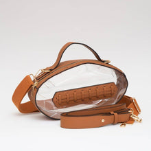 Load image into Gallery viewer, Clear Gameday Football Stitch Detail Crossbody Bag