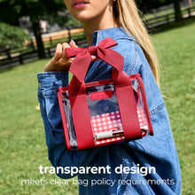 Load image into Gallery viewer, Clear Jelly Stadium Bag with Bow – Crossbody Purse