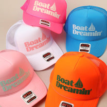 Load image into Gallery viewer, Boat Dreamin' Text Logo Printed Mesh Back Cap